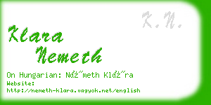 klara nemeth business card